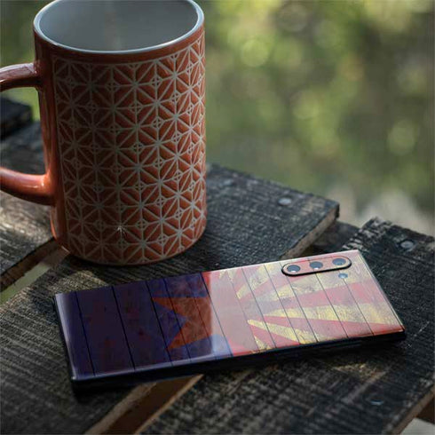 Arizona Flag Dark Wood Galaxy Note 10 Skin